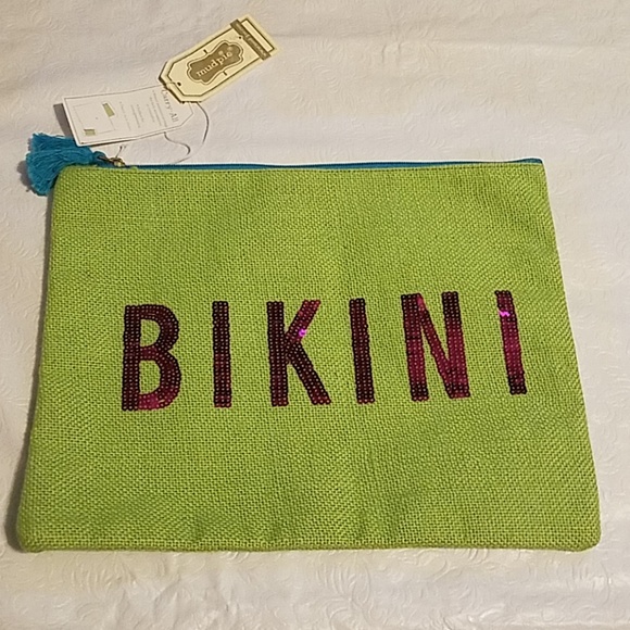 Mud Pie Handbags - Mud Pie Green Bikini Carry-All Bag NEW